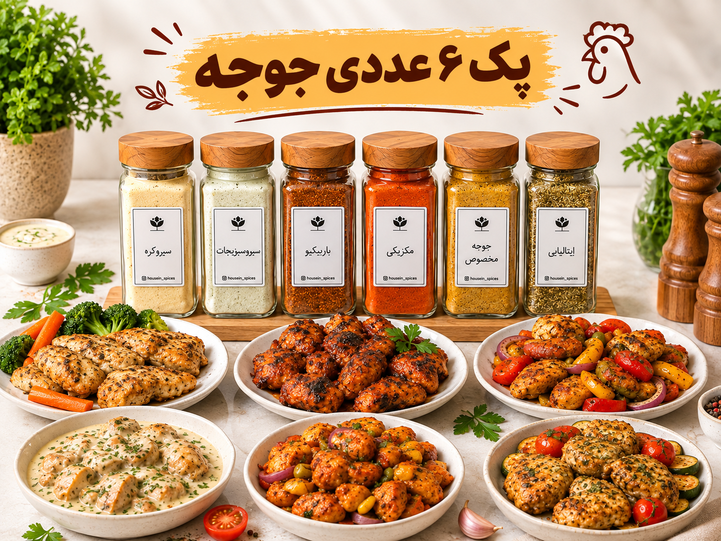 پک ۶ عددی ادویه های جوجه کباب